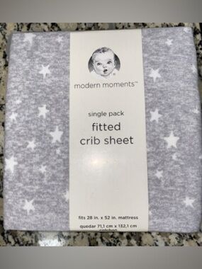 Modern Moments Gray Star Fitted Crib Sheet - Soft Jersey